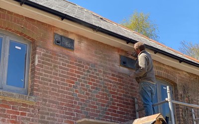 A total of six swift bricks were installed